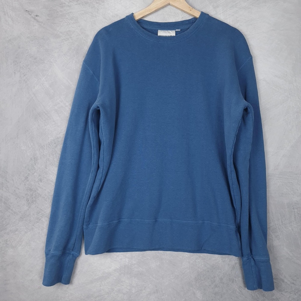Jungmaven Sweatshirt Mens Small Blue Tahoe Hemp Organic Cotton Crewneck USA